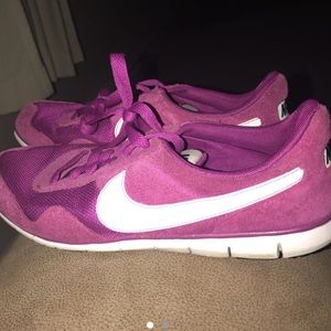 Pink suede Nike sneakers